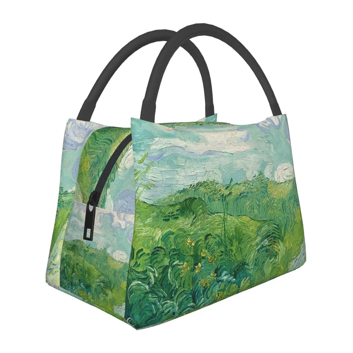 Green Wheat Fields, Auvers, Vincent Van Gogh Insulated Lunch Bag for School Storage Food Boxes Leakproof Thermal Lunch Box Tote