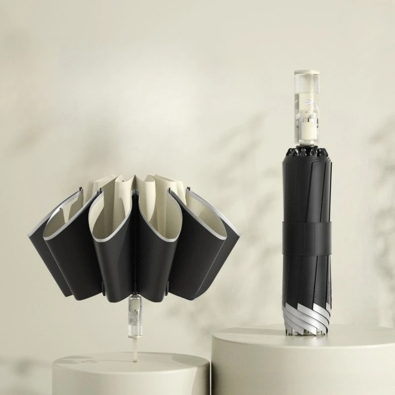 

Полностью автоматический зонт от солнца, ветрозащитный зонт, усиленный 3-складной зонт от дождя, домашний портативный легкий дождевик