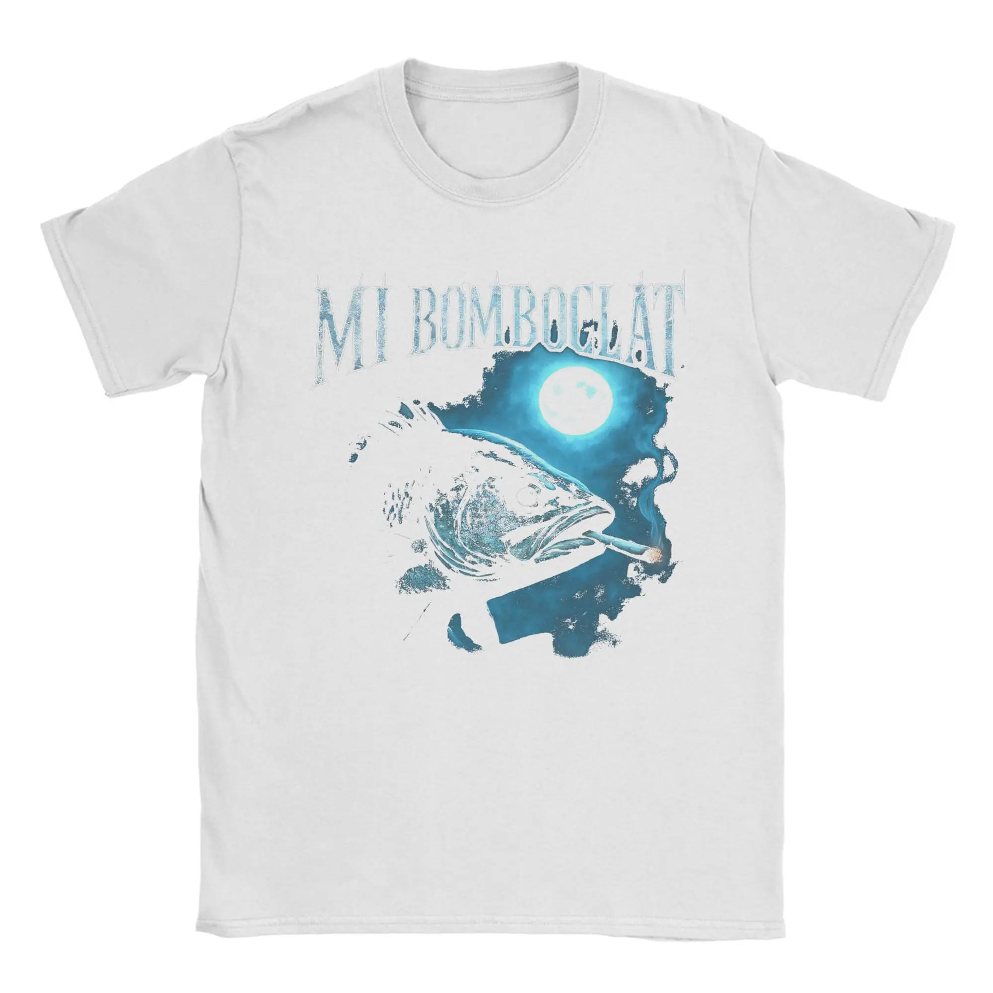 رجل إمرأة مضحك Bomboclat الأسماك ميمي قميص القطن الخالص الجرافيك المطبوعة تي شيرت الملابس وتتسابق