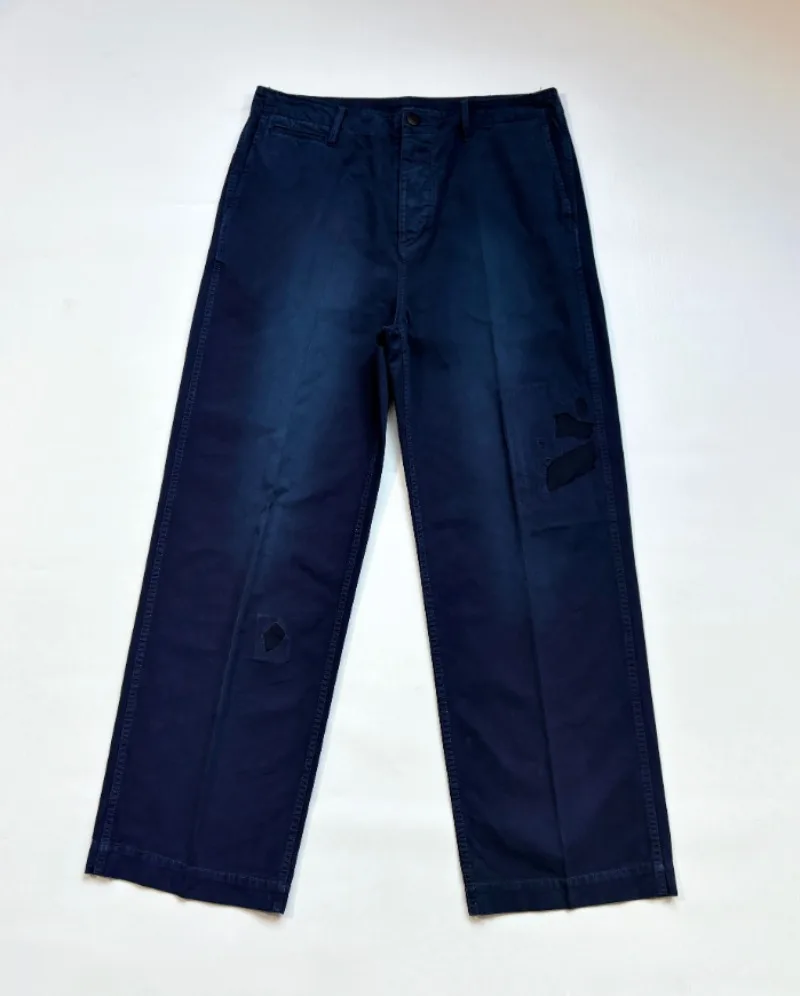 

VISVIM EX WIDE CHINO PANTS CRASH Dyed and damaged loose trousers