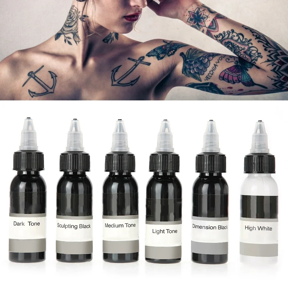 

30ml/Bottle 6 Colors Tattoo Permanent Makeup Ink Pigment Practice Microblading Safe Professional Beauty Body Art Inks Supplies