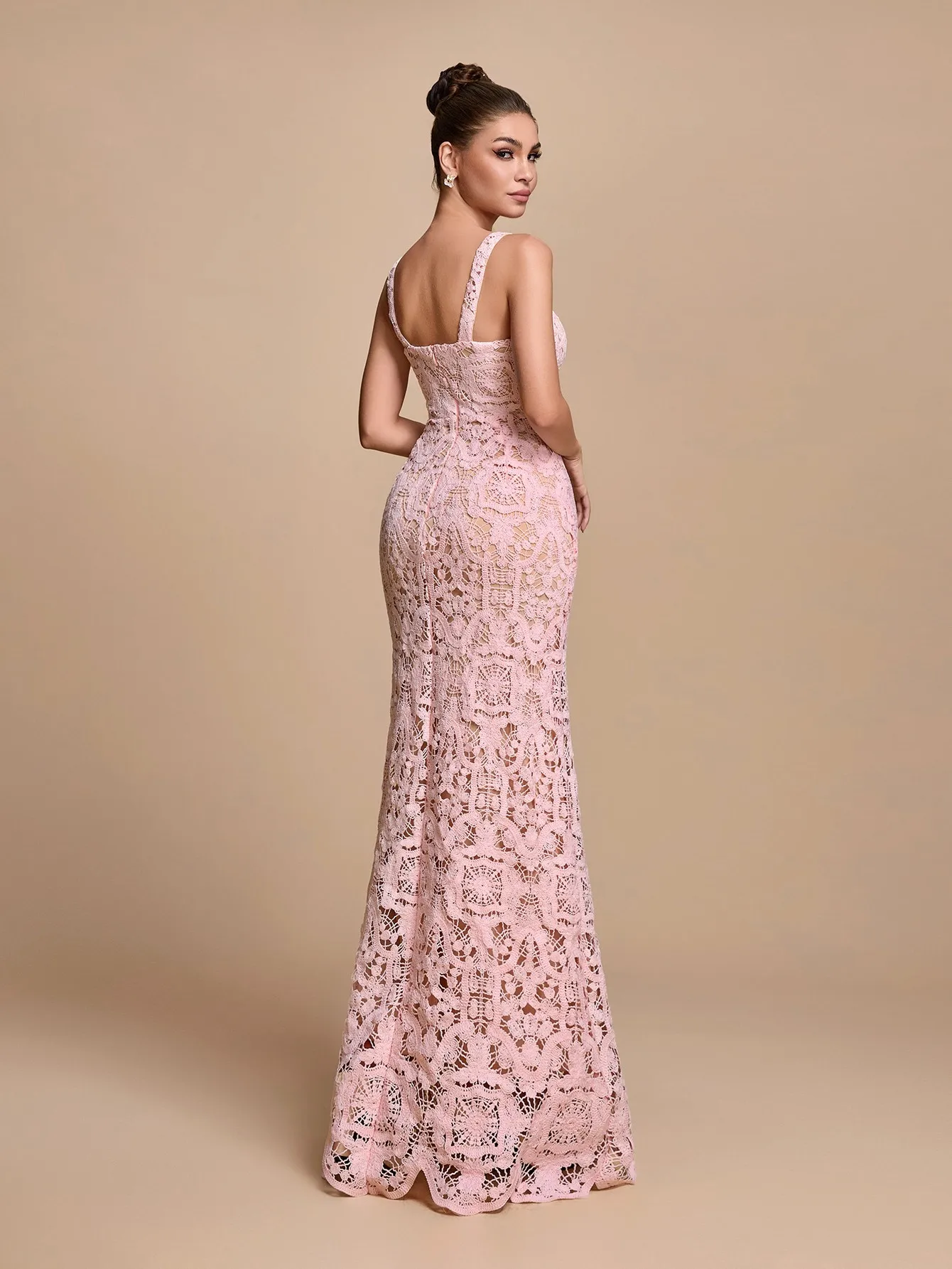 2026 Lace Mermaid Evening Dress, Strapless Long Evening Gown, Socialite Party and Ball Dress - Image 2