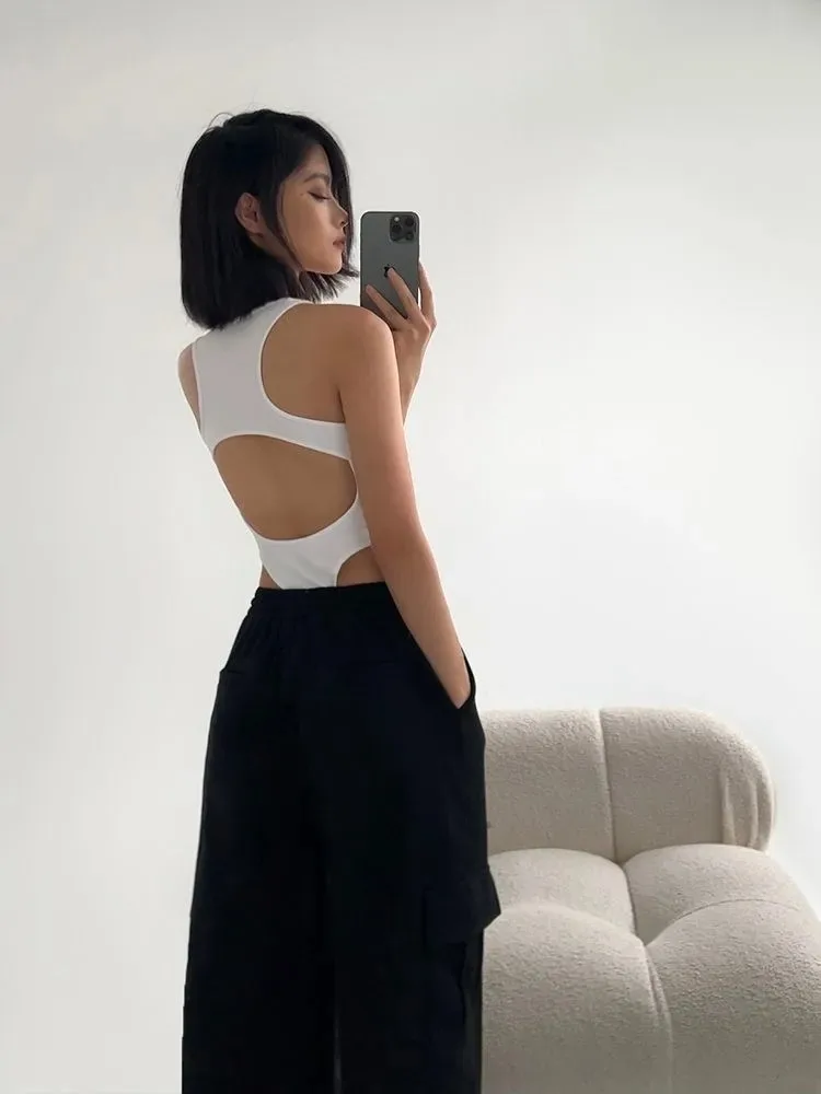 

Summer sleeveless sexy backless jumpsuit women slim casual jumpsuit fashion vest jumpsuit women