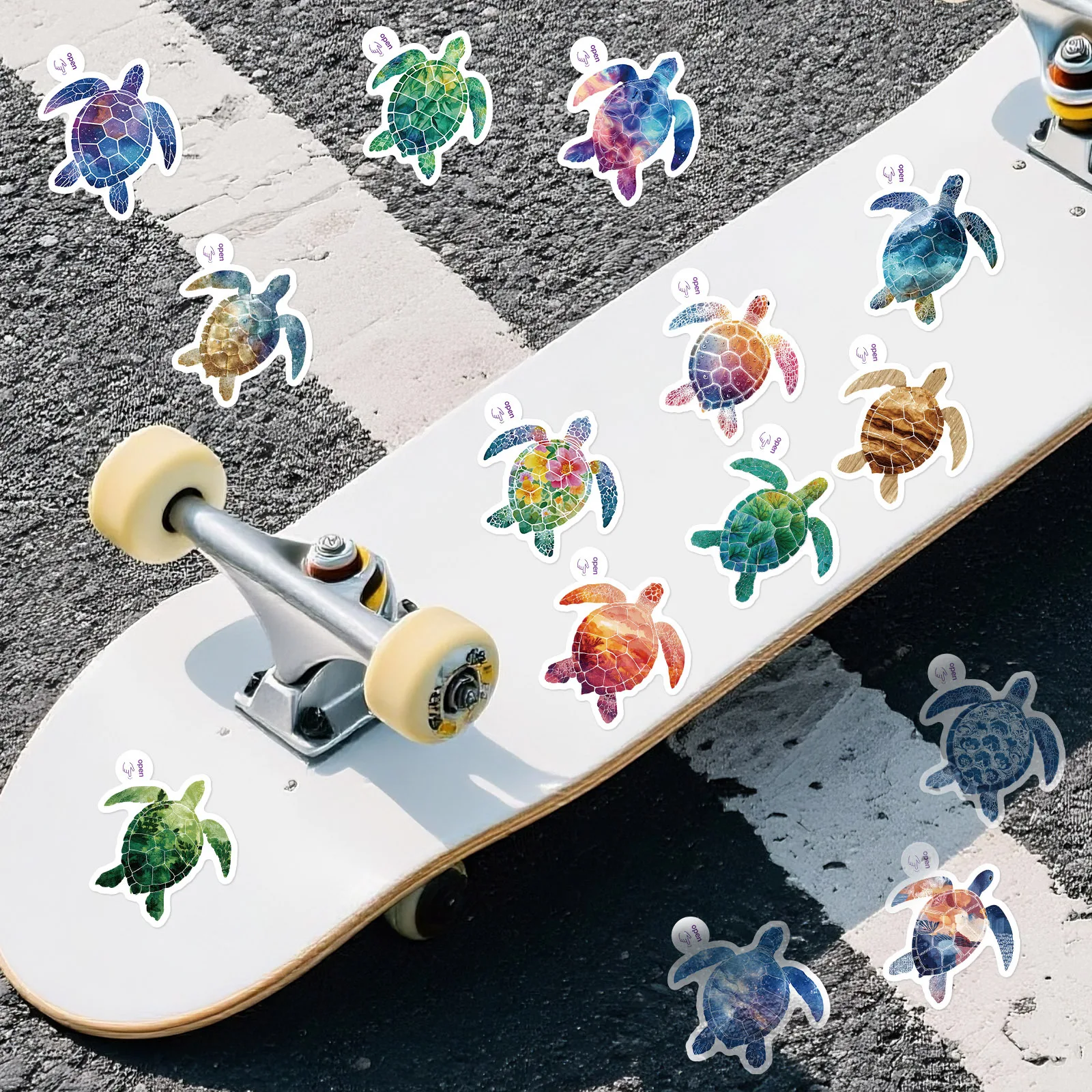10/50 قطعة جديد السلاحف البحرية اللون الكتابة على الجدران ملصقات الإبداعية الحيوان الكرتون مائي DIY بها بنفسك الأمتعة الهاتف الغيتار سجل القصاصات ألعاب أطفال #6