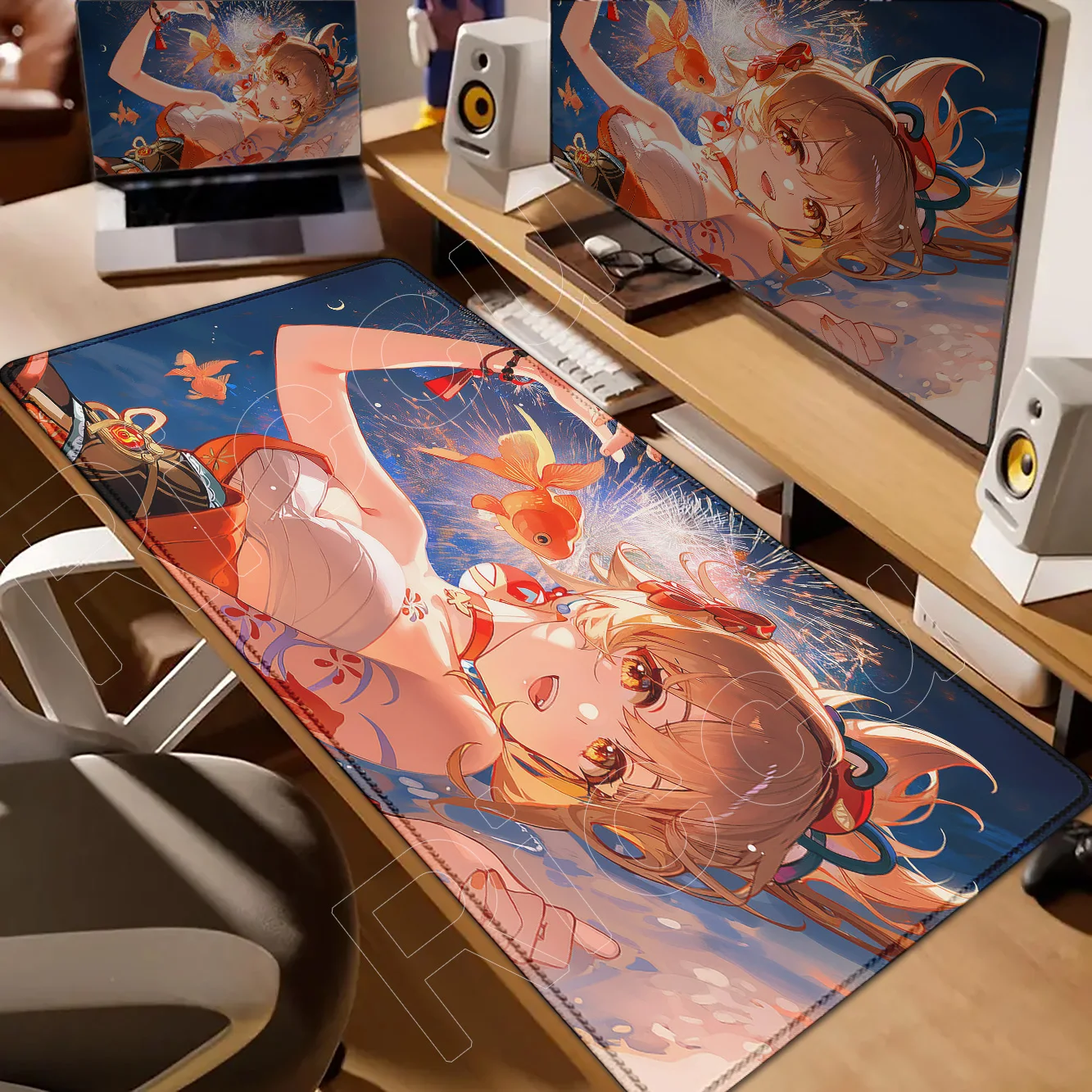 HD Super Beautiful Girl Desk Mat Genshin Impact Yoimiya Mouse Pad Large Keyboard Laptop Office Gamer PC Non-slip Rubber Mousepad