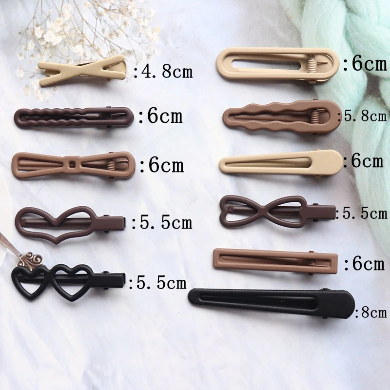 8Pcs/Set Women Girls Vintage Frosted Star Oval Square Hair Clips Adult Lovely Alloy Hairpins Sweet Barrettes Hair Accessories