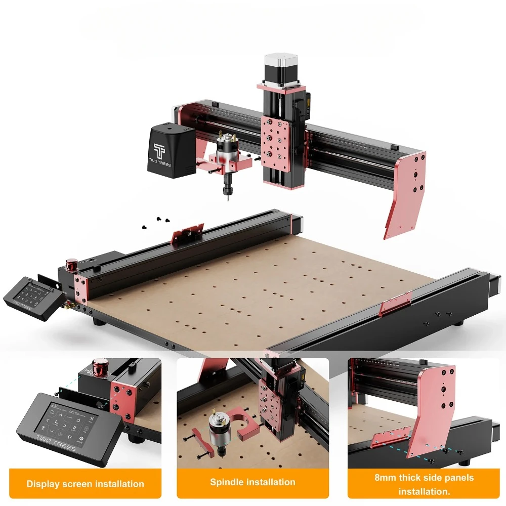 TwoTrees TTC450Pro CNC Machine 4-Axis Metal Cutting Machine For CNC Router Machine And LASE Engraving Cutting Wood GRBL Control