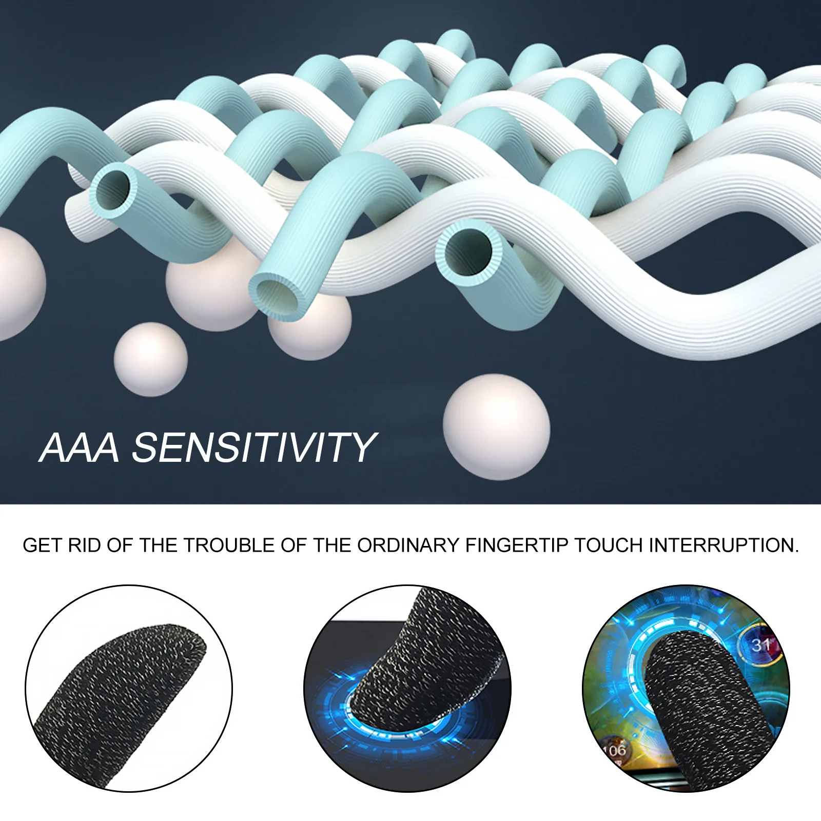 

20Pcs Lightweight Portable Game Accessories Touch Screen Finger Sleeve Reduce Errors Touch Screen Finger Cot Thumb Sleeve