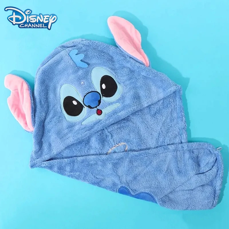 

Disney Stitch Hair Towel Kawaii Figure Stitch Quick Dry Hat Super Absorbent Cap Bath Wrap Wipe Towels Kids Party DIY Decorations