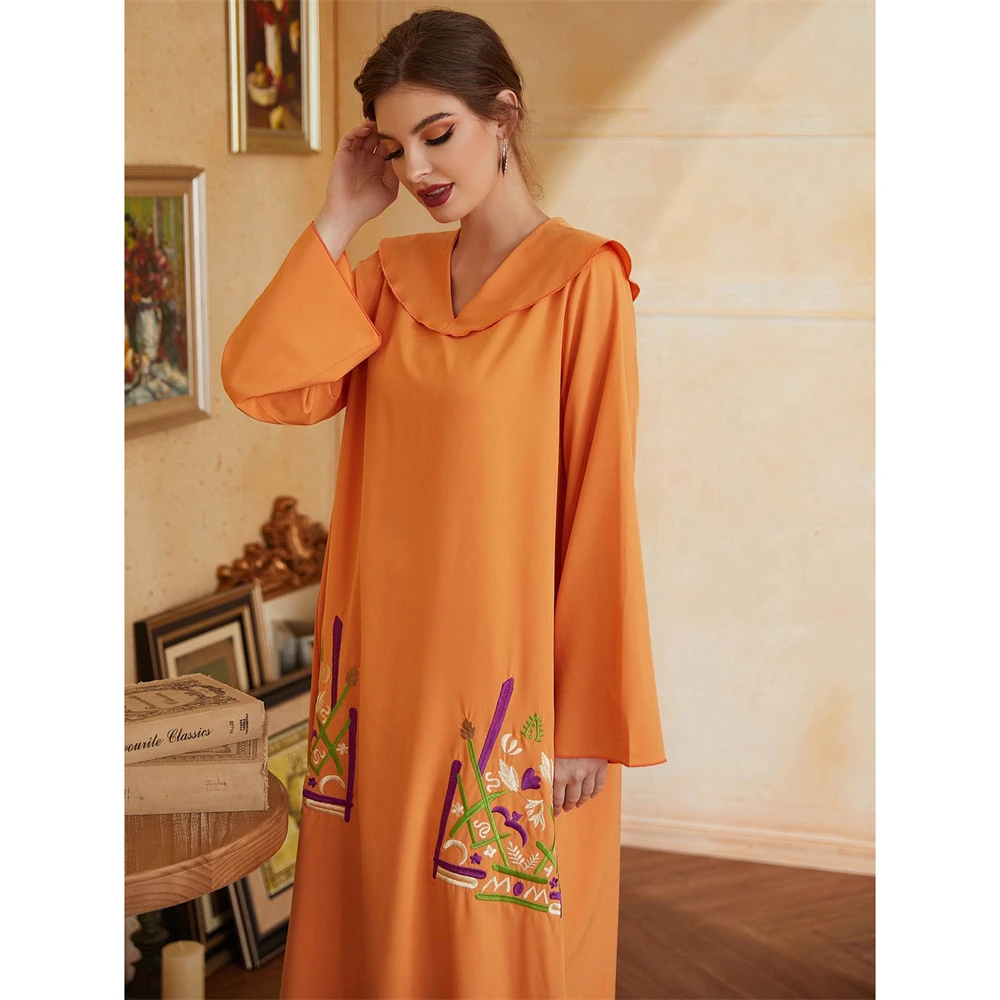 Mode Abayas broderie femmes musulman longue robe Maxi turquie arabe caftan Eid robe de soirée Islam dubaï robes Jalabiya maroc