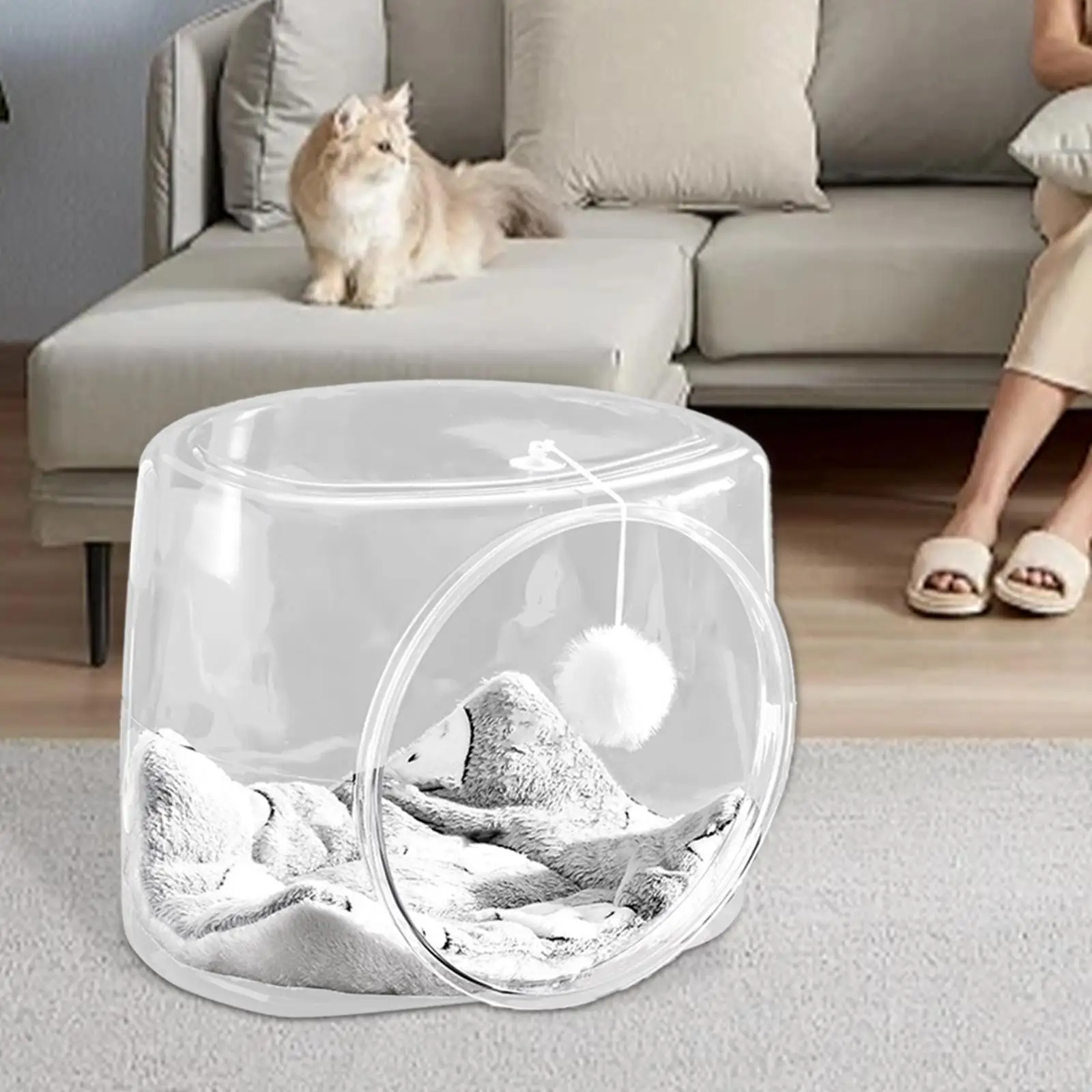 Space Capsule Cat Bed Cat House Activity Center Pet Supplies Stable Pet Sleeping Bed Cute Pet Bed for Cats Bunny Kitten