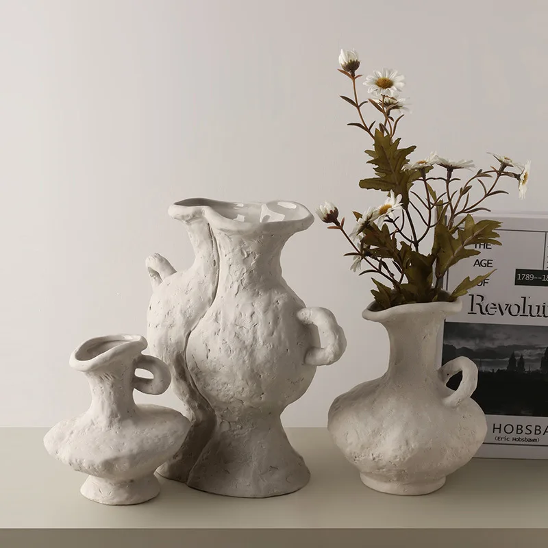 Wabi Shafeng Creative Plain Embryo Ceramic Small Vase Ornament Home Decorations Cross-border Hot Mining One Piece