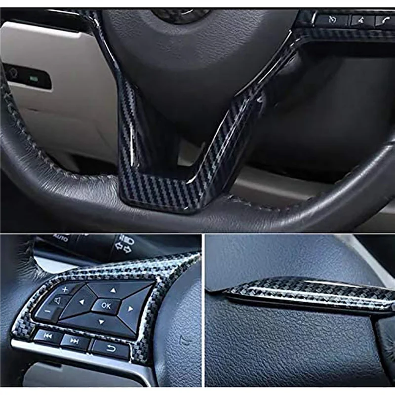 Carbon Fiber Steering Wheel Decoration Cover Frame Trim for Rogue Sentra Kicks LEAF Accessories