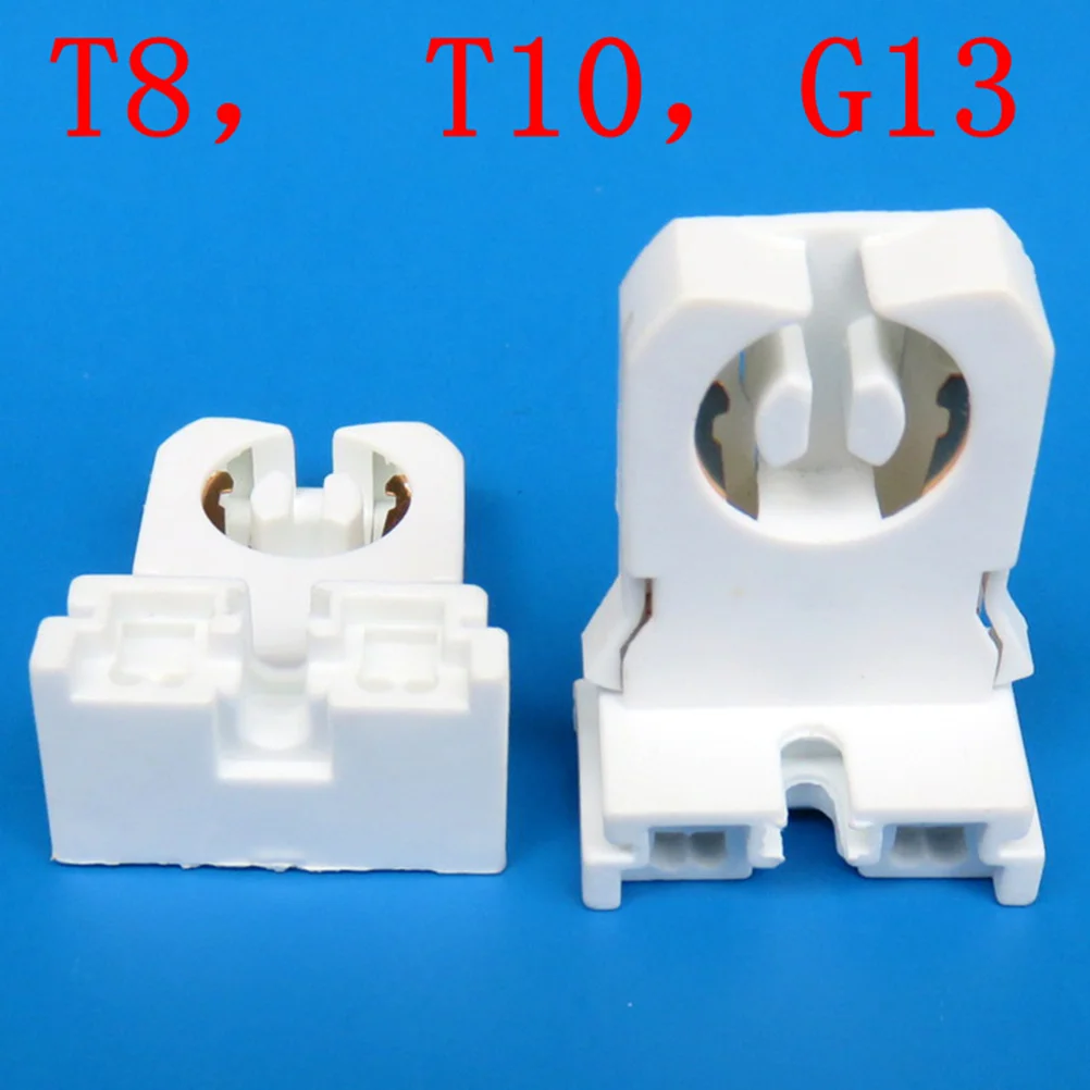 50Pcs Non-Shunted Durable Lamp Holder White Socket Easy Install for Home Office Bedroom Fluorescent Light Fixtures