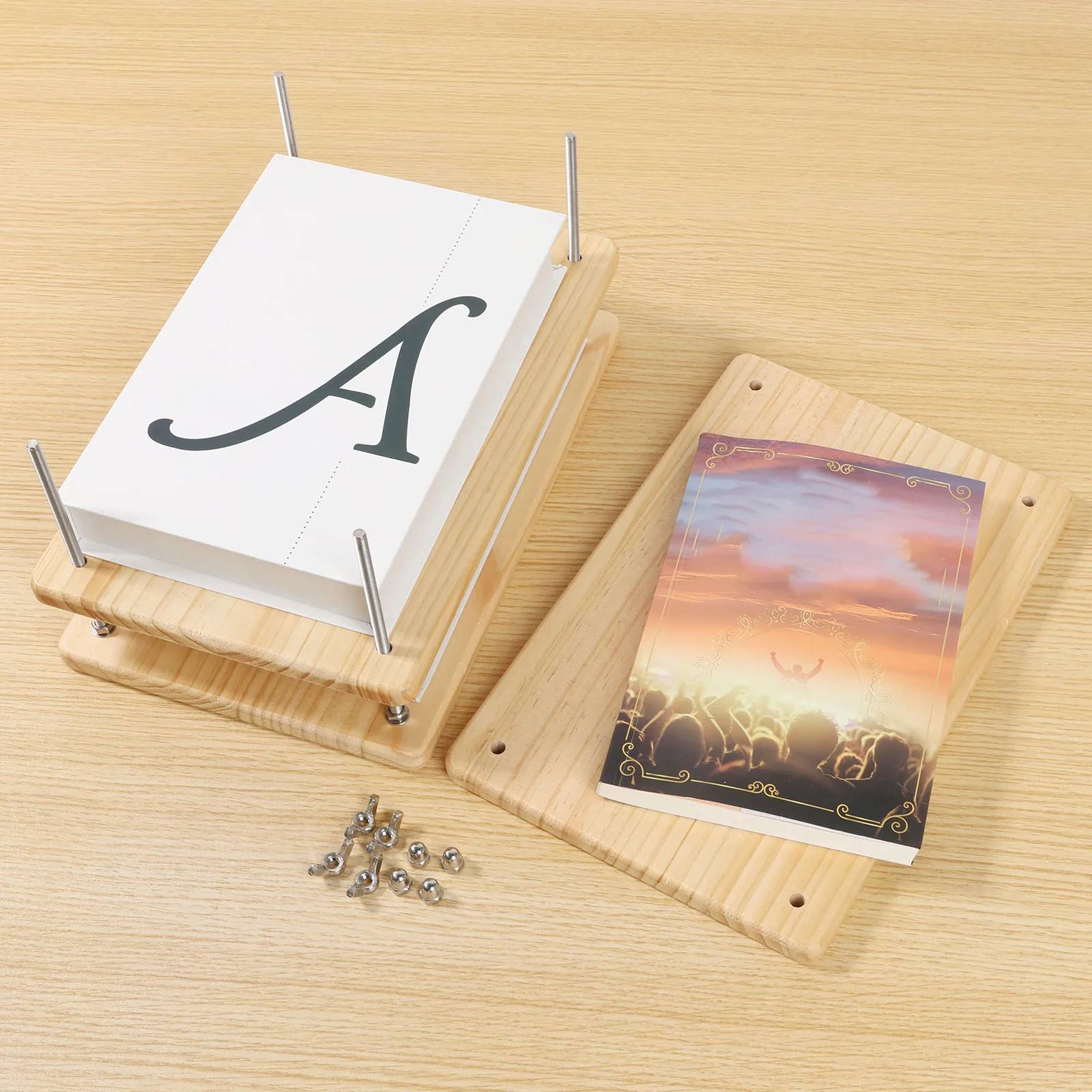 

Деревянные прессы для книг, многоцелевой, легкий, прочный, плоский пресс для бумаги для настольного дома, этикетки для переплетных документов «сделай сам»