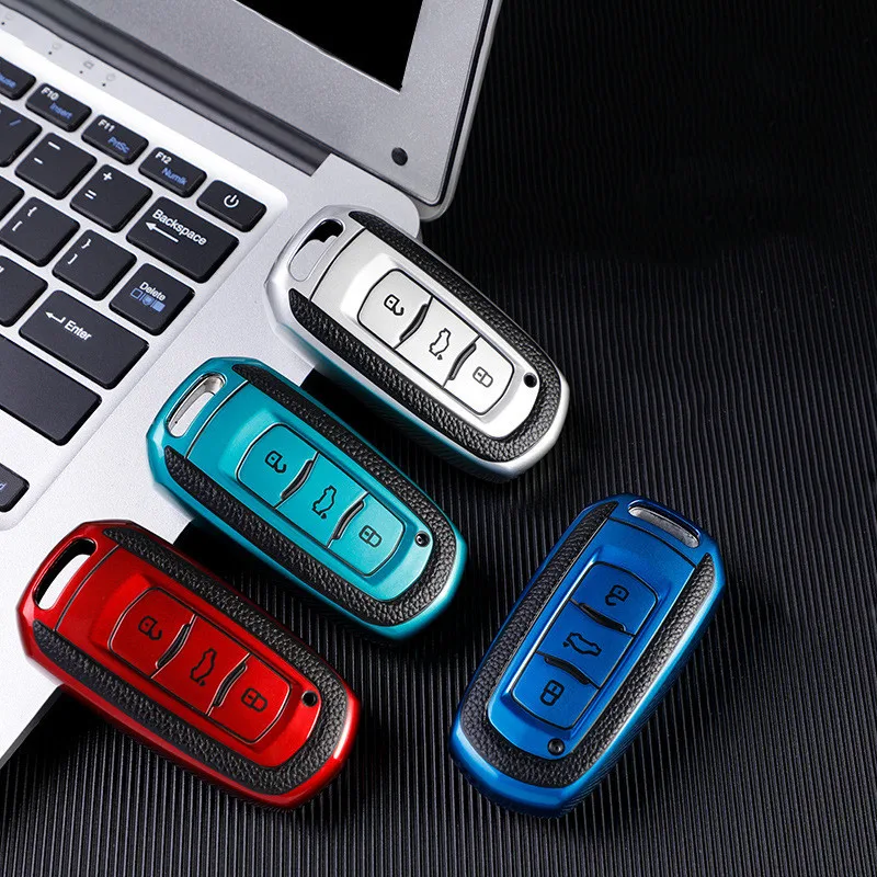 Leather TPU Car Smart Key Cover Case Shell Fob for Geely Atlas Boyue NL3 EX7 SUV GT GC9 Emgrand X7 Borui Auto Holder Accessories