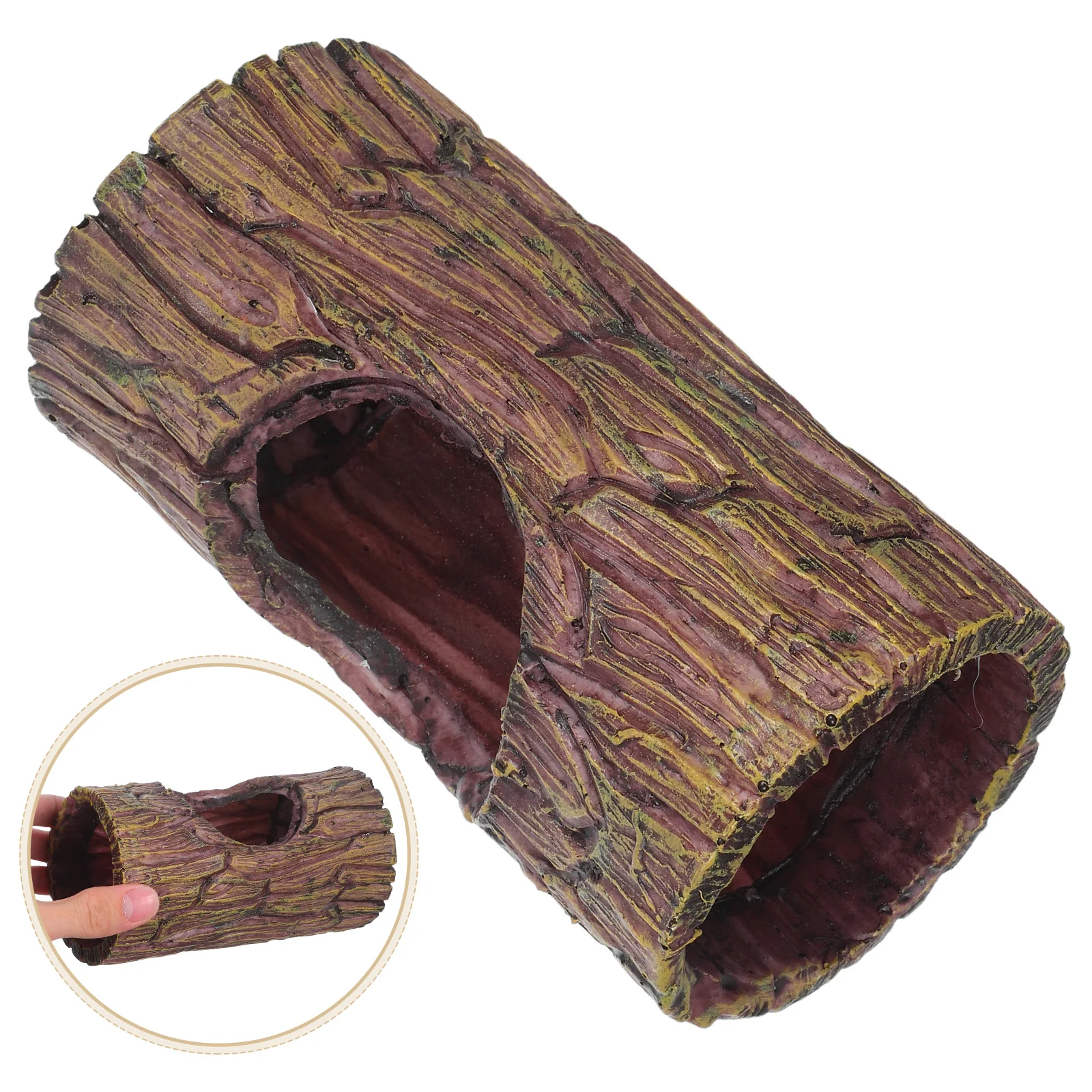 

Gecko Hideout Suction Cup Resin Bark Log Tree Cave Lizard Shelter Reptile Hide Cave Amphibian Tank Decor Reptile Bark Hide