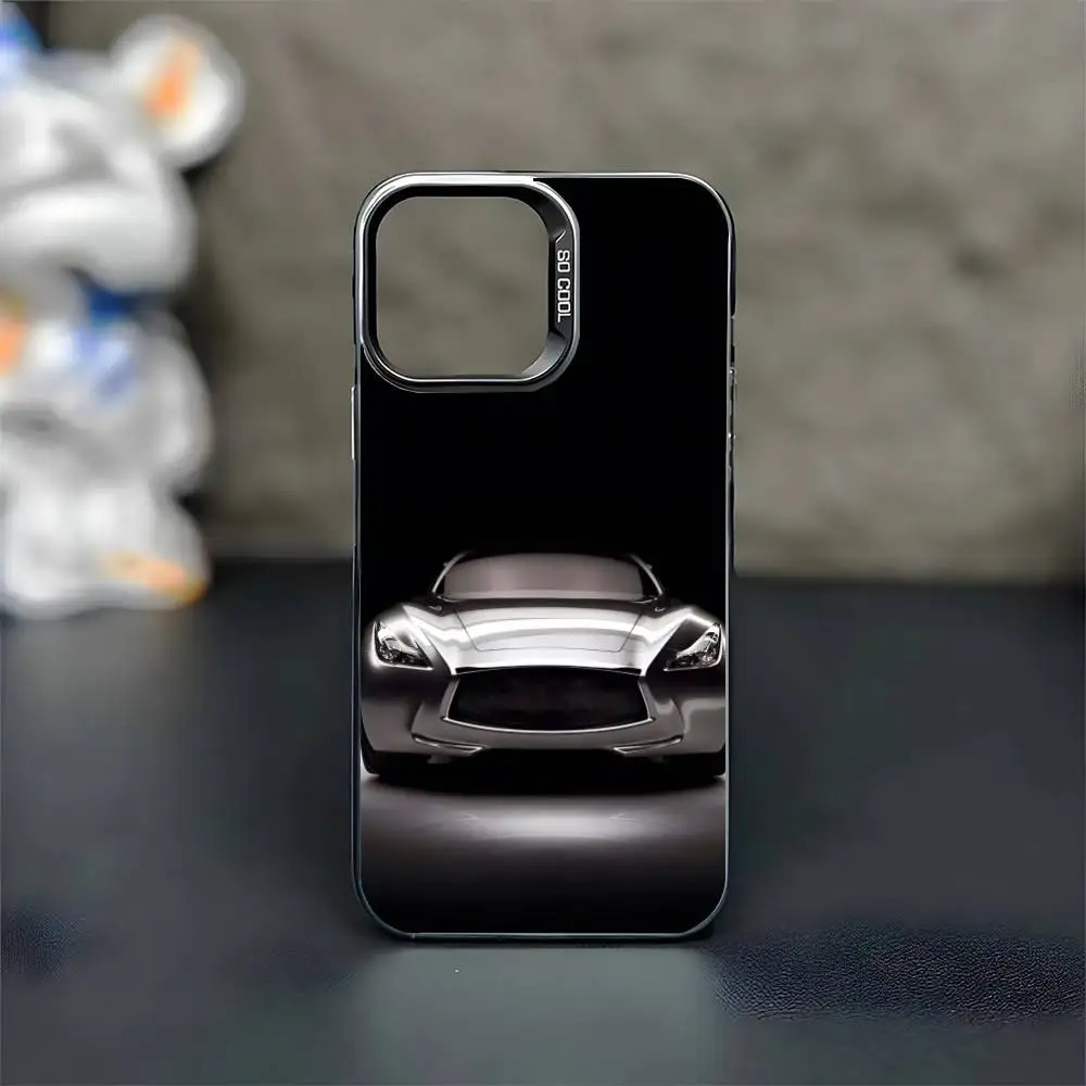 Cool e-executive sedan telefoonhoesje voor iPhone 16,15,14,13,12,11, Mini, Pro, MAX zwarte matte schokbestendige hoes