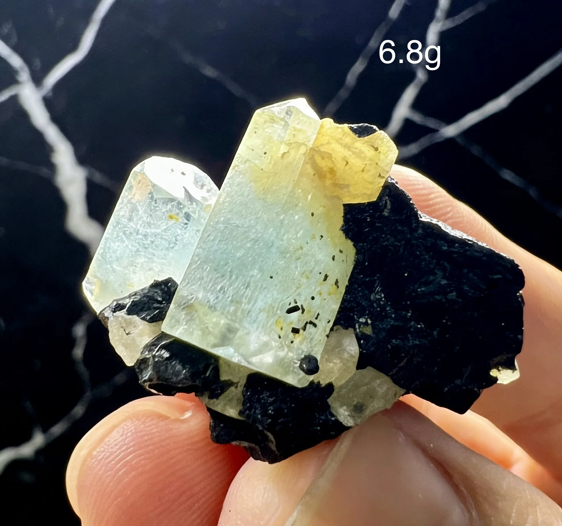 Natural Namibian Aquamarine Gemstone Stone Coexisting Mineral Raw Stone Crystal Specimen Home Collection Decorative Item Healing
