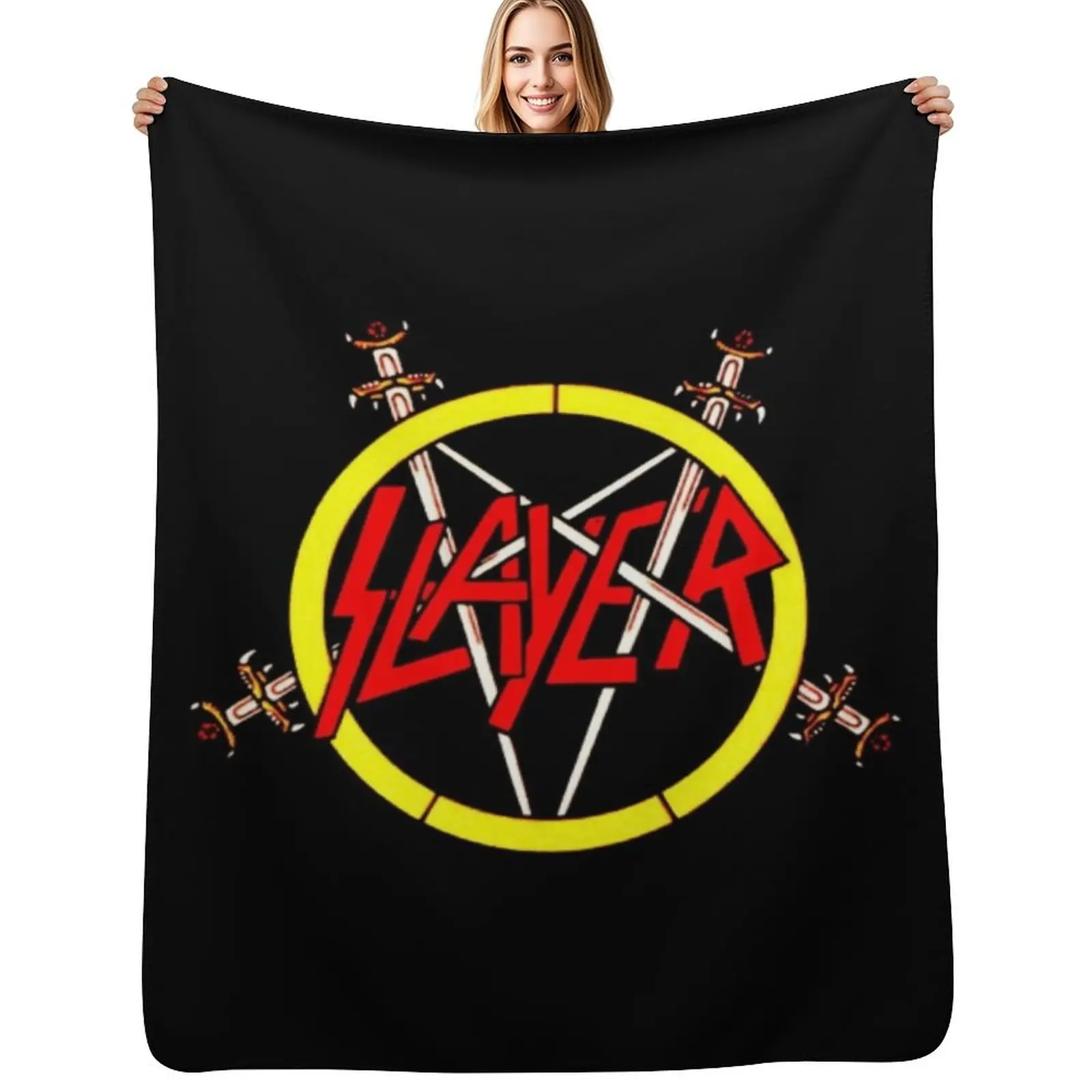 

Slayer Design - American Thrash Metal Band 3 Throw Blanket Kid'S Decorative Beds Thermals For Travel Hairy Blankets