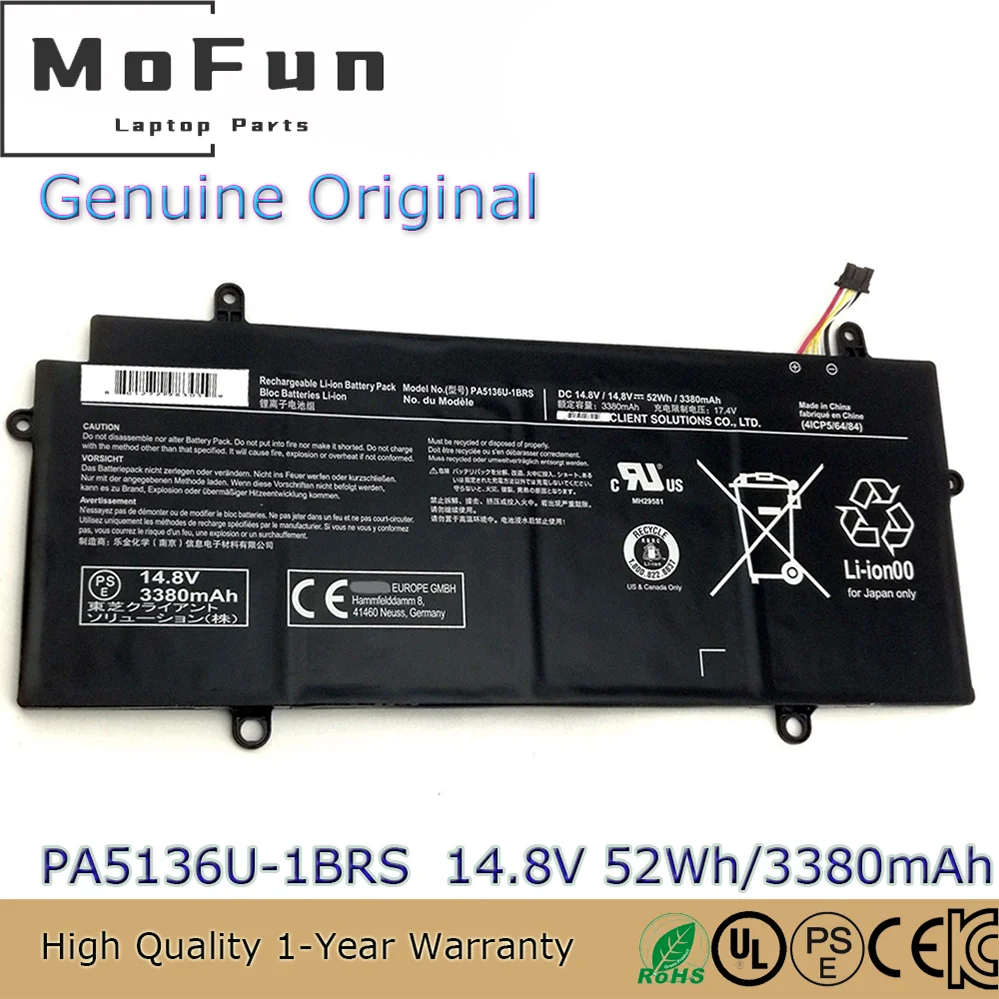 Original PA5136U-1BRS 14.8V 52Wh Notebook Battery for Toshiba Portege Z30 Z30-A Z30-B Z30-C Z30-A1301