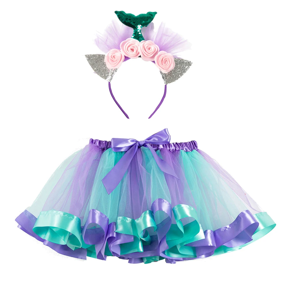 

Premium Mesh Skirt Headband Girls Tutu Party Dresses Tulle Skirts Elastic Waist Soft Decor Christmas Birthday Photography