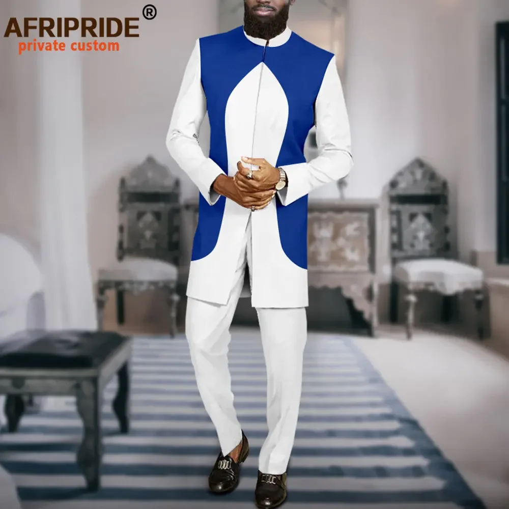 Dashiki Men African Clothes Jacket Outfit Traditional Attire Slim Fit Blazer and Pants Two Piece Set Formal Clothes A2316068