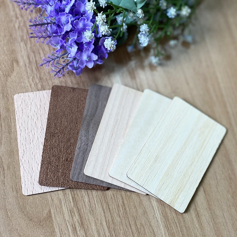 5pcs Eco Friendly  RFID NFC Wooden Cards 13.56mhz NFC213 144Bytes Nfc Wood Business Cards