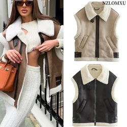 Fur Vest Warm Women's Vest Sleeveless Jacket Autumn Winter Fashion Female Vest Jacket Coat Leather Fur Vest for Women