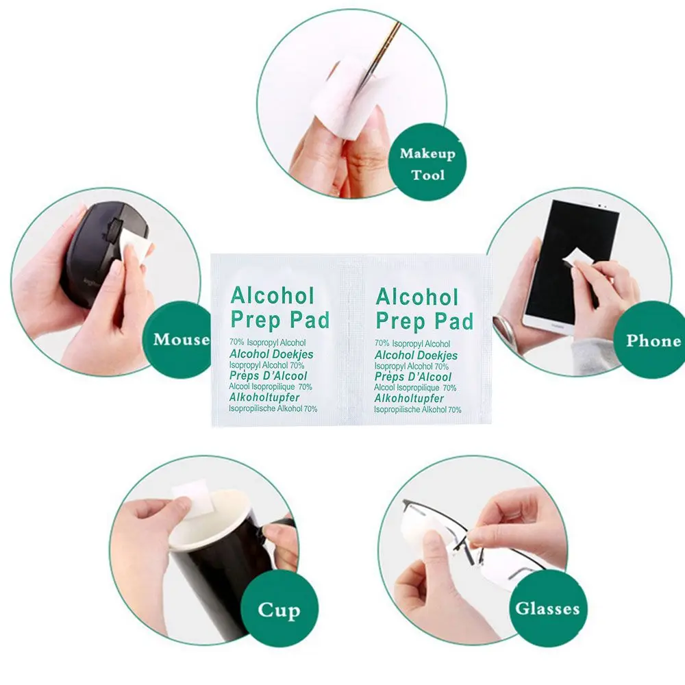 Álcool Swabs Pads para limpeza da pele, 70% Álcool Wet Wipes, Desinfecção de Viagem, Esterilização, Papel Sanitário, Uso Doméstico