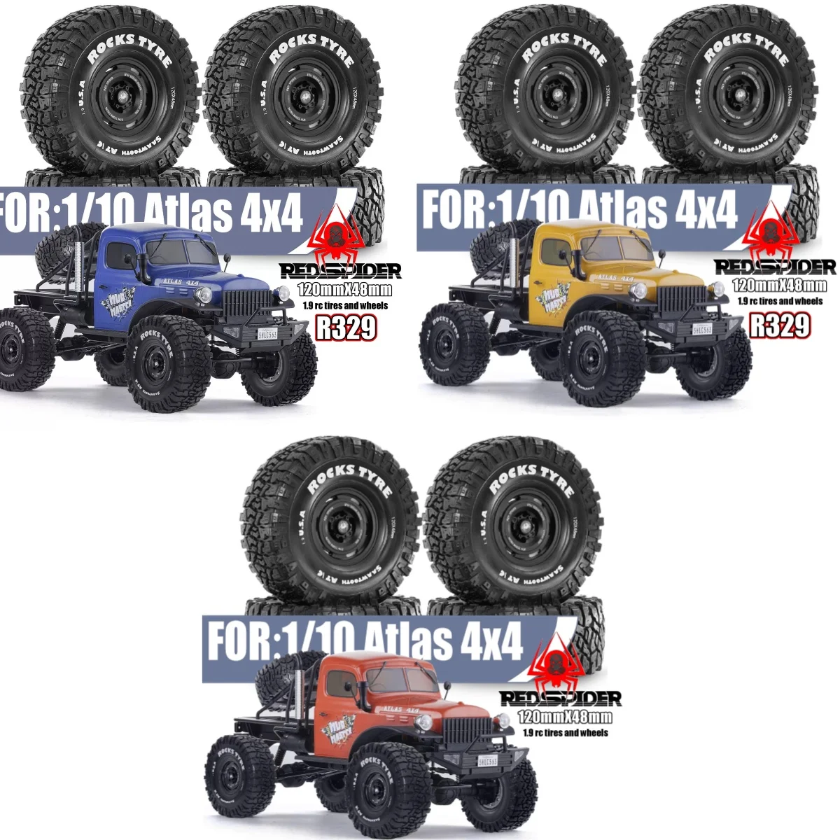 

RS Red Spider 1/10 Rock Crawler (TRAXXAS TRX4, RGT EX86181) Металлические колесные диски + шины императора R329