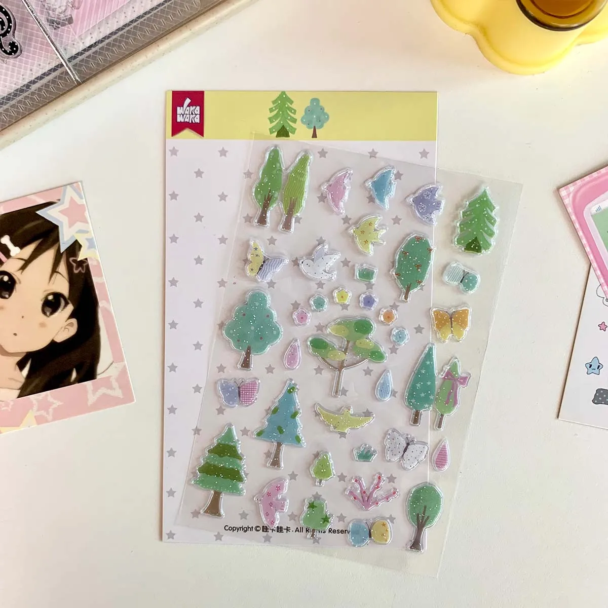 Salt Style Glitter Stickers 3D Foam Sticker for Scrapbooking Summer Breeze Stationery Stickers Decals Journal