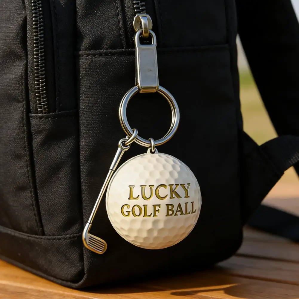 

Подарок для любителей гольфа: 2 шт. брелоков-мячей для гольфа с металлическим шармом в виде клюшки, портативный талисман удачи для сумок гольфистов