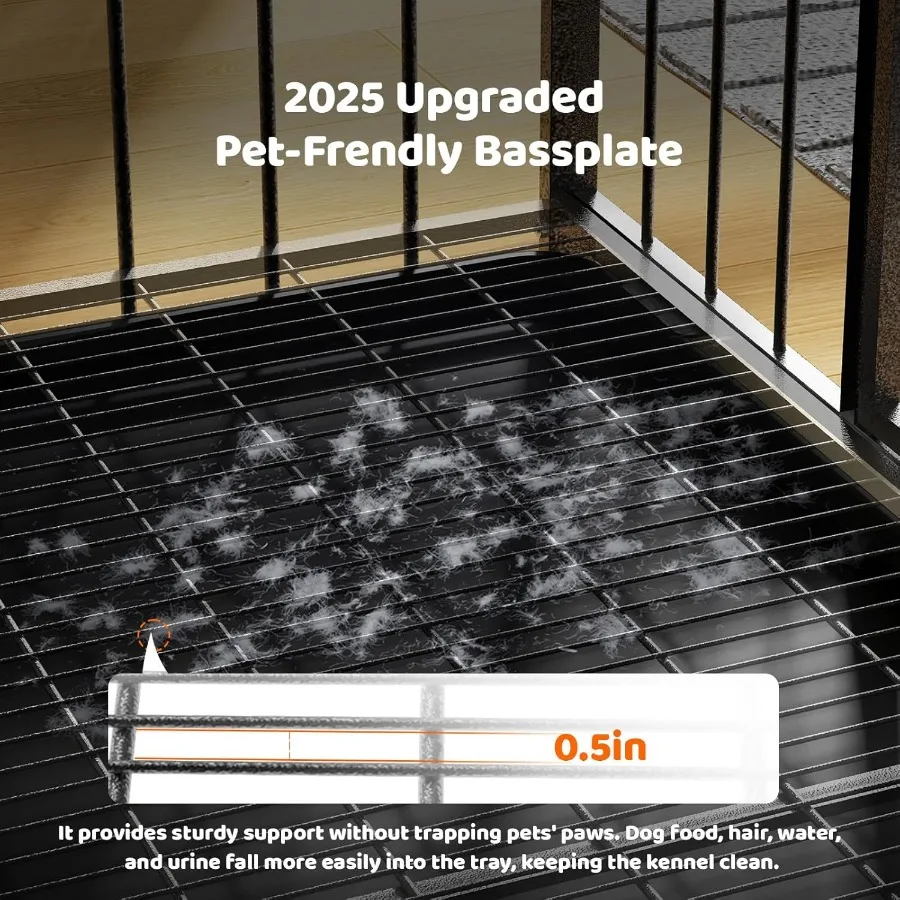 قفص كلب عالي التحمل غير قابل للتدمير 42 بوصة مع مقاسات صينية قابلة للإزالة ألوان اختيارية مقاومة للهروب باب مزدوج قفص عالي القلق