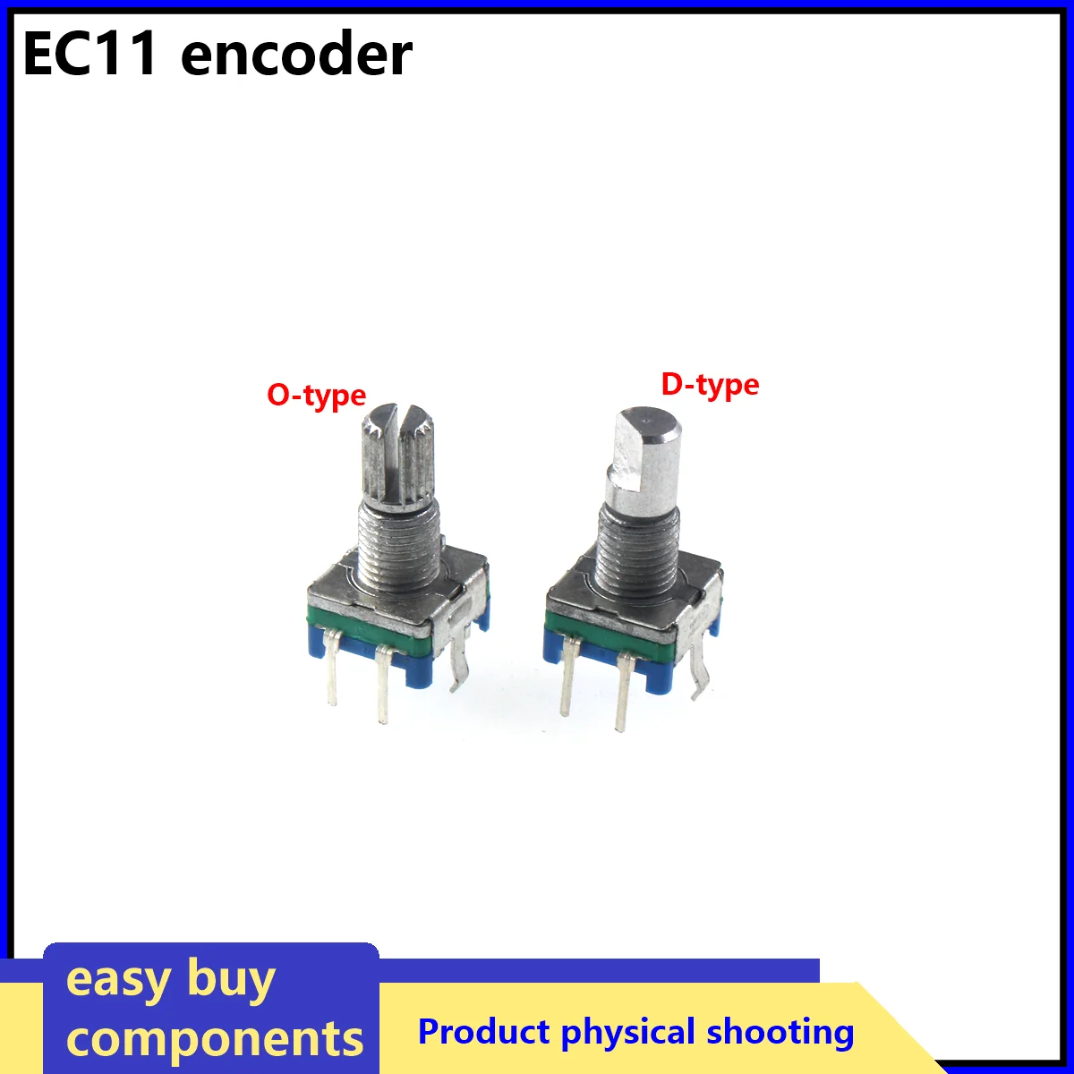 Codificador rotatorio EC11 de eje medio/ciruela, longitud del mango de 15mm/20mm, interruptor de código/EC11/potenciómetro digital con interruptor de 5 pines, 5 uds.