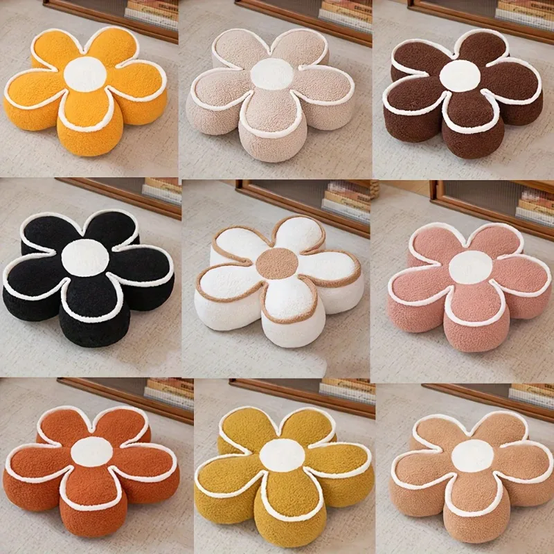 Flower Shaped Floor Pillow Cushion, Cute 5-Petal Seat for Kids & Adults, Cozy Plush Decor for Bedroom Living Room