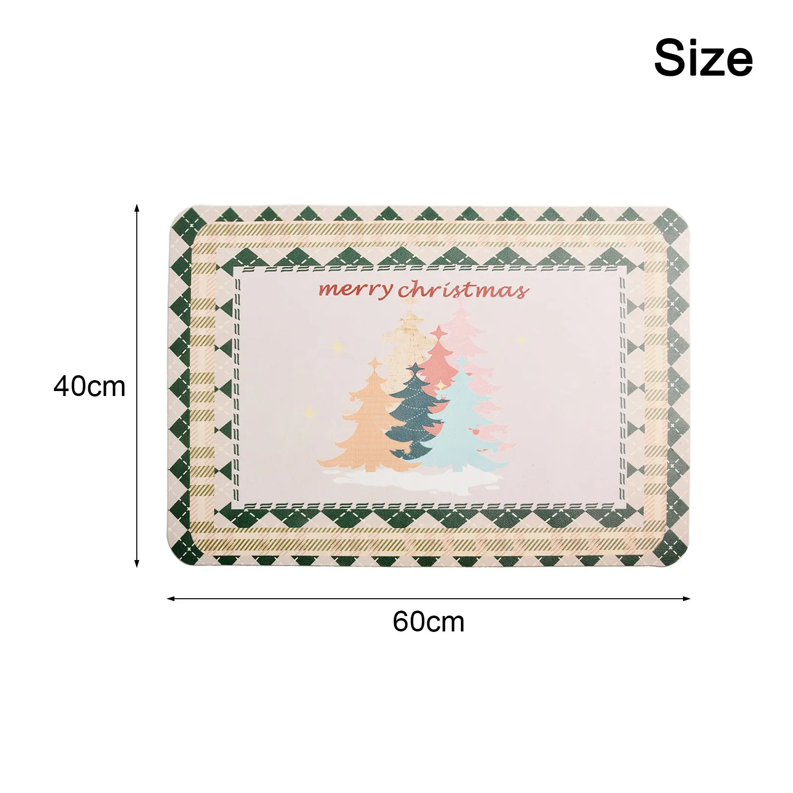 Coffee Making Christmas Decor Waterproof Backing Coffee Machine Mat 24x16inch Stain Resistant Strong Absorbency Dish Rack Mat