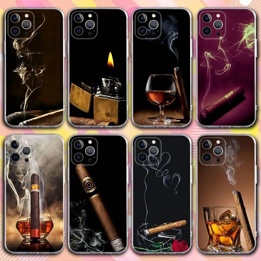 

C-Cigar C-Cigarette Phone Case For iPhone 17,16,15,14,13,12,11 Pro,Max,Plus,X,XS,XR,SE4,E Mini Transparent Soft Cover