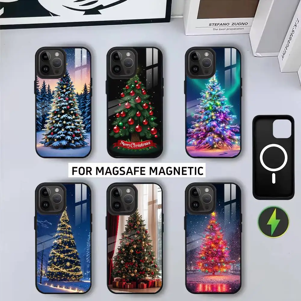 

C-Christmas t-tree Phone Case For iPhone17,16,15,14,13,12,11 Plus,Pro Magnetic with Magsafe Wireless Charging