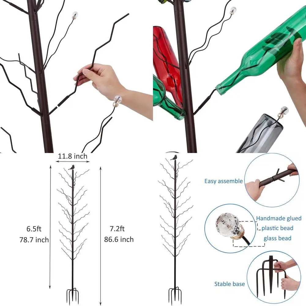 

Бронзовая нержавеющая металлическая подставка для бутылок вина, вмещает 15 бутылок, высота 7,2 фута для садового декора