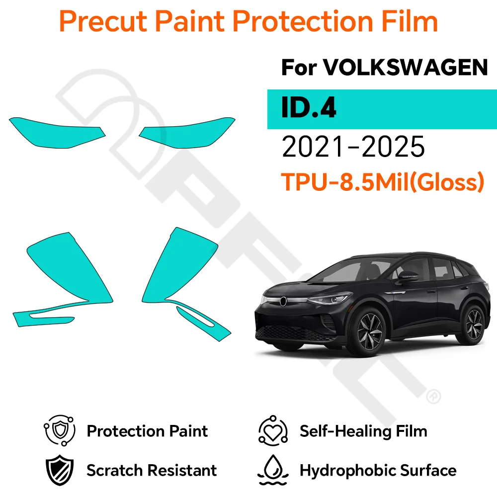 

TPU PFF 8.5mil For Volkswagen ID.4 2021-2024 Precut Clear Bra Anti-Scratch Protection Film Headlights Mirrors Wrap Film