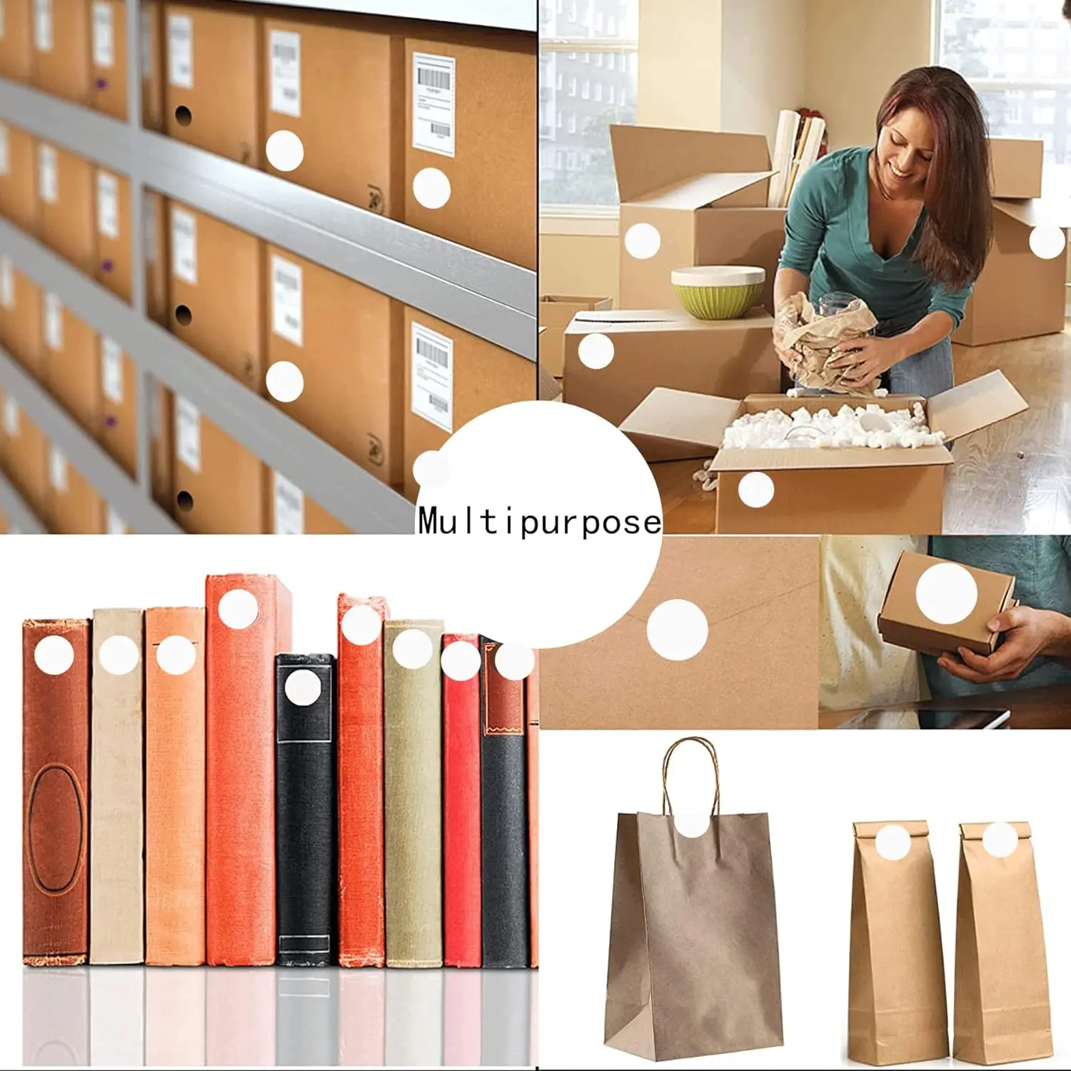 3/4inch Round Color Coding Circle Dot Labels Color-Code Dots Sticker Blank Circle Stickers for Sales File Folders 1000Pcs