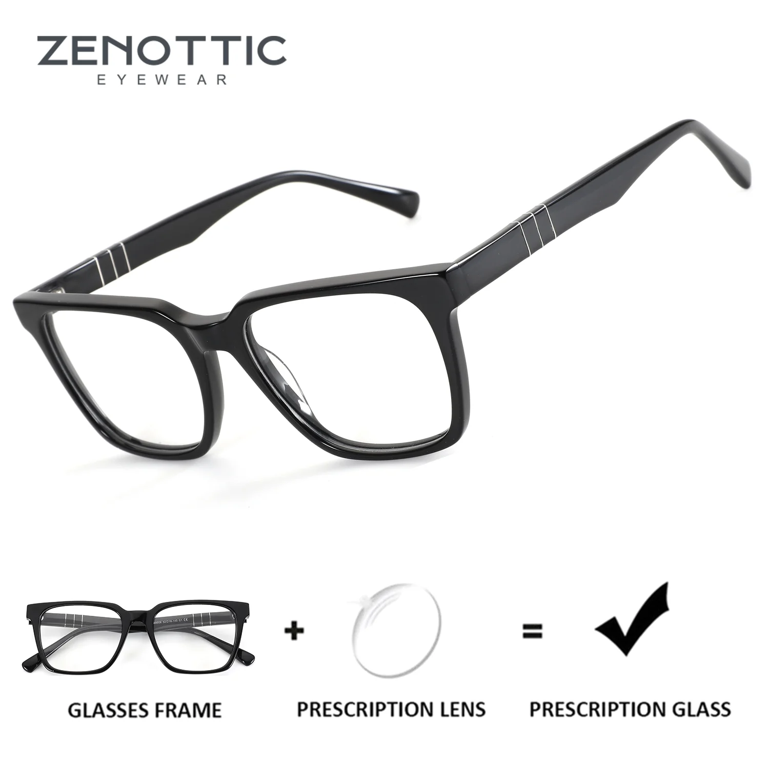 zenottic-s-サイズ-アセテート完全処方メガネ男性用スクエア累進多焦点老眼光学レンズ
