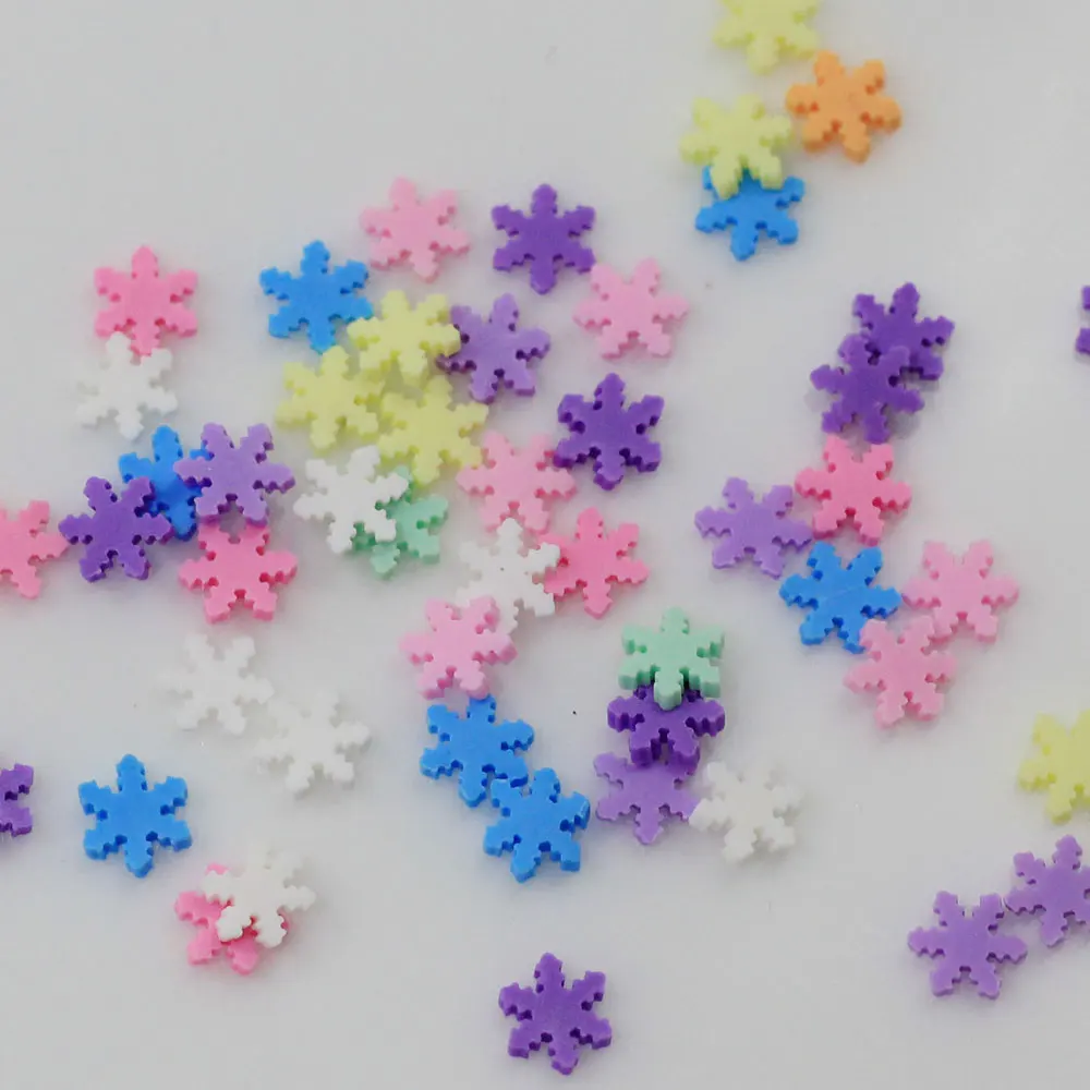 Christmas Snowflake Polymer Hot Soft Clay Sprinkles Colorful For Crafts Plastic Klei Tiny Cute Mud Particles