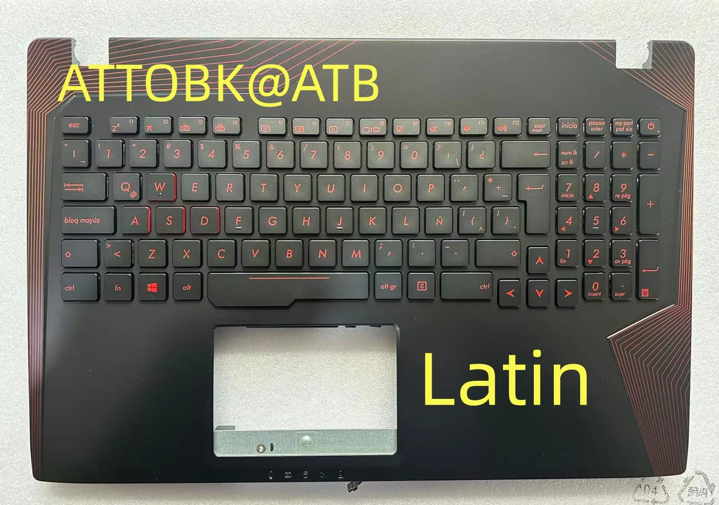 RGB Backlit Spanish/Latin/German Keyboard for ASUS GL553V GL553VW ZX553VD ZX53 FX553VD FX53VD FX53 FZ53V SP with Palmrest Upper