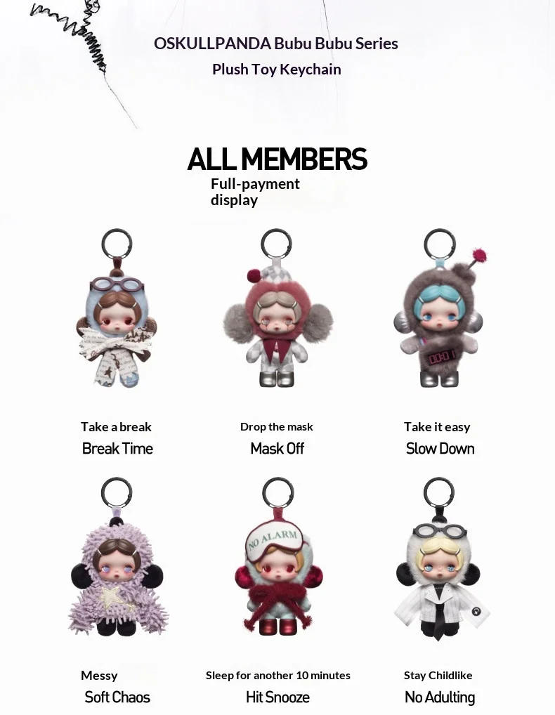 Original POP MART SKULLPANDA Off Mode Serie Blind Box Niedliche Flauschige Puppe Anhänger Schlüsselanhänger Taschenanhänger Ita Bag Sammlerstück Spielzeug Geschenk – Detail 1