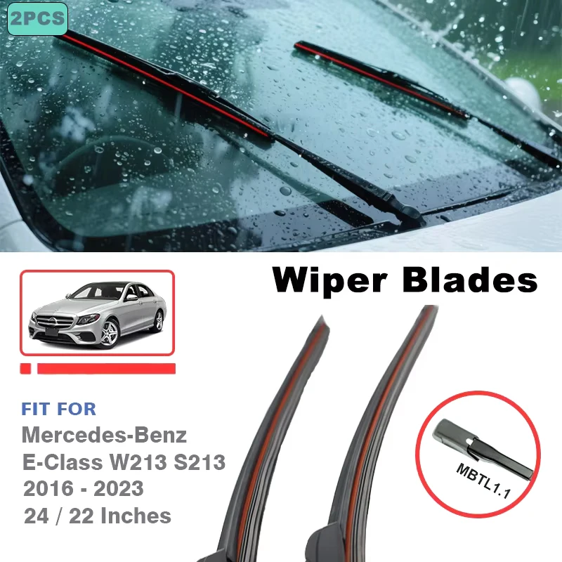 

Front Wiper Blades 24"+22" For Mercedes Benz E-Class W213 S213 2016-2023 Windshield Windscreen Car Accessories E300 E63 E220d