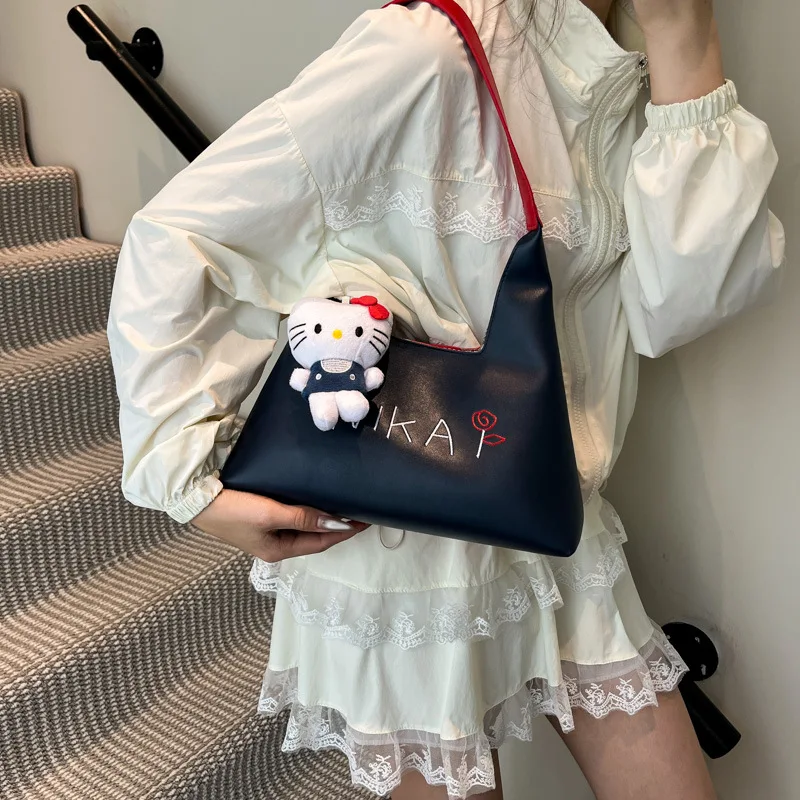 

Sanrio Fashion Sweet High Quality Versatile Handbag for Women Cute Cartoon Hello Kitty Anime Large Capacity Shoulder Bag