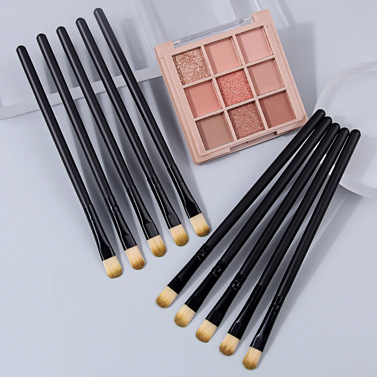 10PCS Eyes Makeup Brushes Set Professional Soft Contouring Eyeshadow Eyeliner Eyebrow Brush Women Facial Beauty Cosmetic Tool
