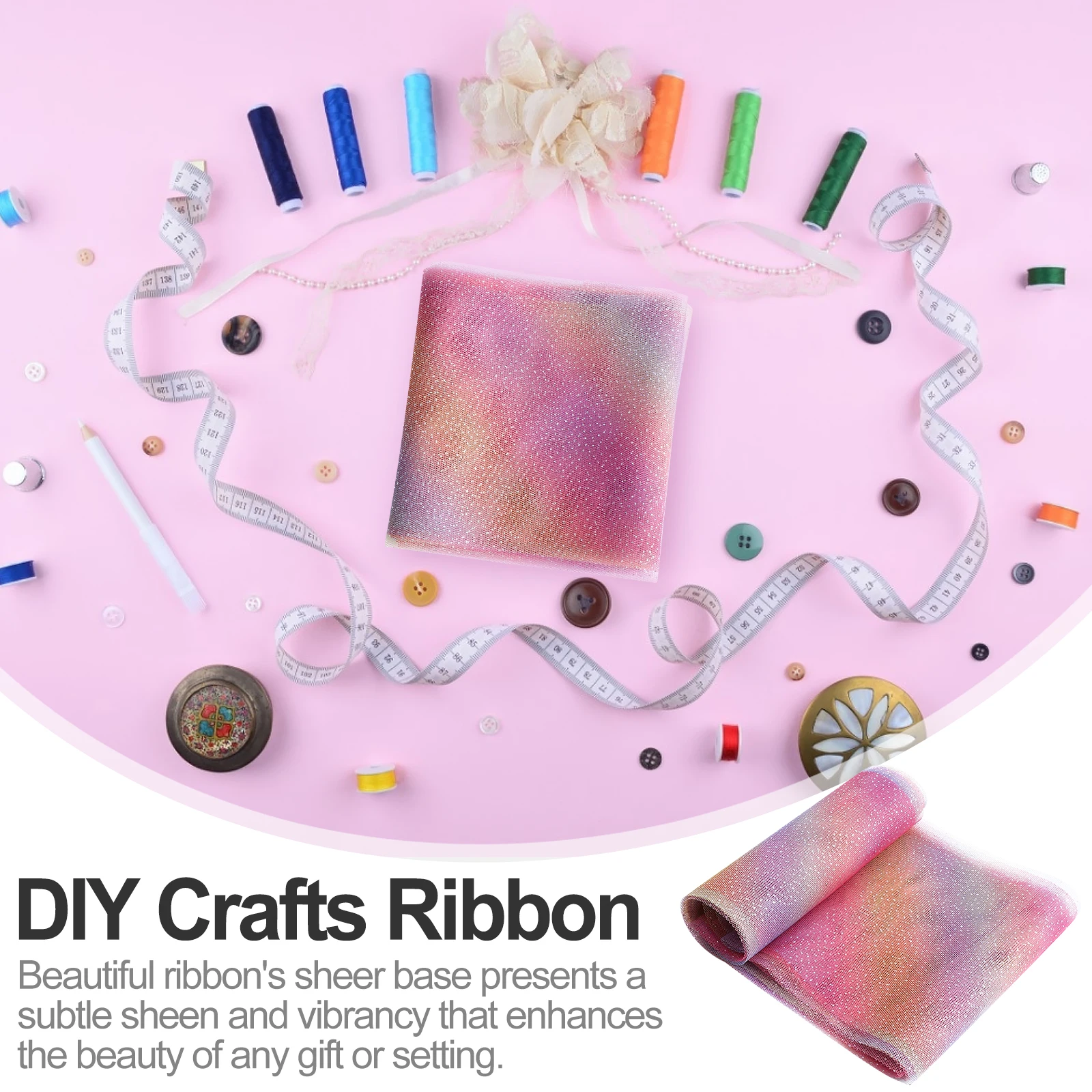 

1 Roll Bow Mesh Ribbon Roll For Gift Wrapping Wedding Party Hairband Ribbons Decor Bling Gauze Ribbon Handcraft Ribbons